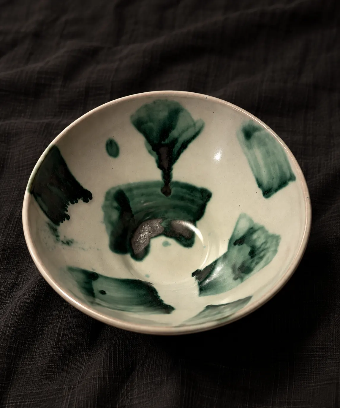 Speckled bowl — Top view
